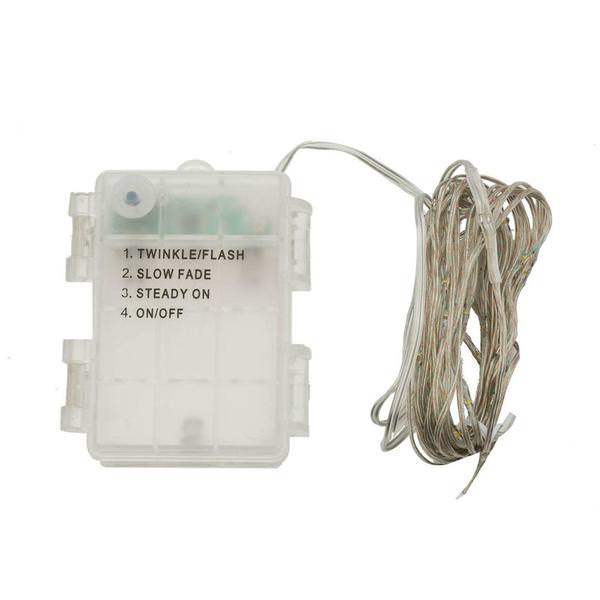 35 Light 12' Red Battery Operated Micro Light Set with 4" Spacing