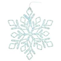 Vickerman 24" Diamond Snowflake Window Decor Pure White LED Ropelight