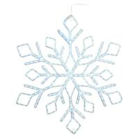 Vickerman 48" Diamond Snowflake Window Decor Pure White LED Ropelight