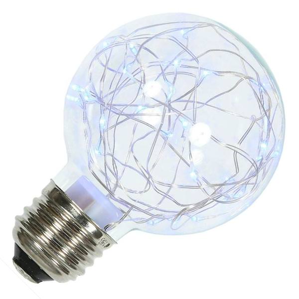 1 watt 120 volt 25 G95 Medium Screw Base Blue Twinkle Fairy LED