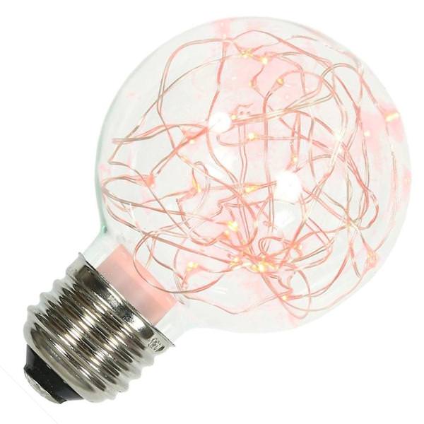 1 watt 120 volt G95 Medium Screw Base Red Twinkle Fairy LED