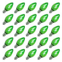 View C7 Candelabra Screw Base Green Transparent Dimmable LED (25 pack)
