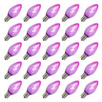 Vickerman C7 Candelabra Screw Base Purple LED Transparent Dimmable (25 pack)