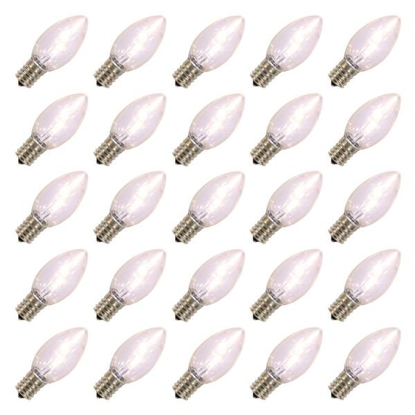 C9 Intermediate Screw Base Warm White LED Transparent Dimmable Twinkle (25 pack)