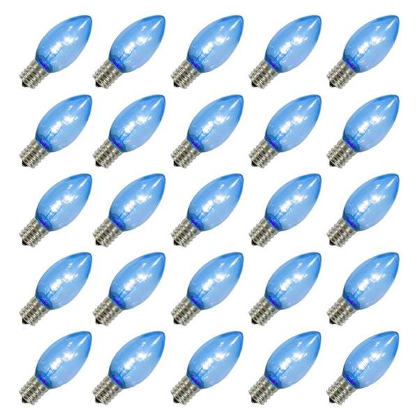 C9 Intermediate Screw Base Blue LED Transparent Dimmable (25 pack)