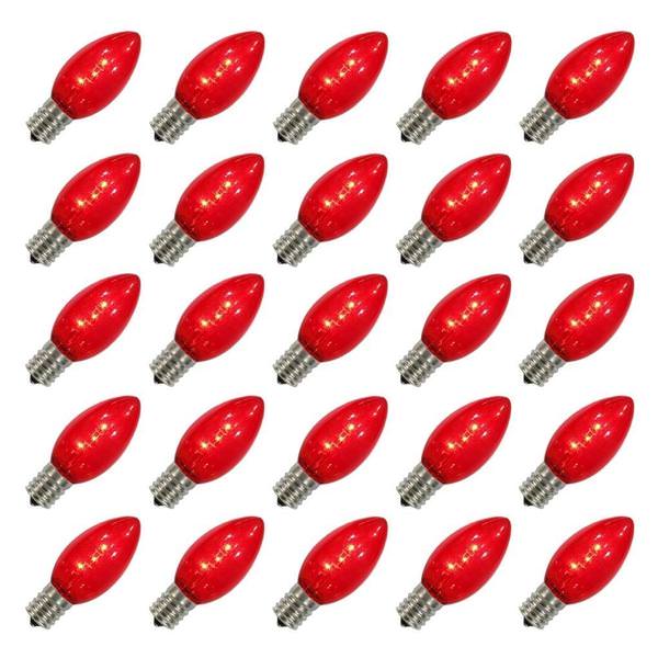 C9 Intermediate Screw Base Transparent Red Dimmable (25 pack)