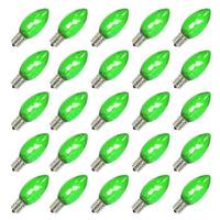 View C9 Intermediate Screw Base Green Transparent Dimmable LED (25 pack)