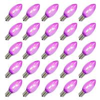 Vickerman C9 Intermediate Screw Base Purple LED Transparent Dimmable Twinkle (25 pack)