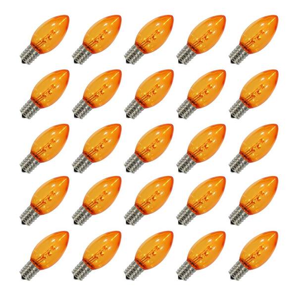 C9 Intermediate Screw Base Transparent Orange Dimmable LED (25 pack)