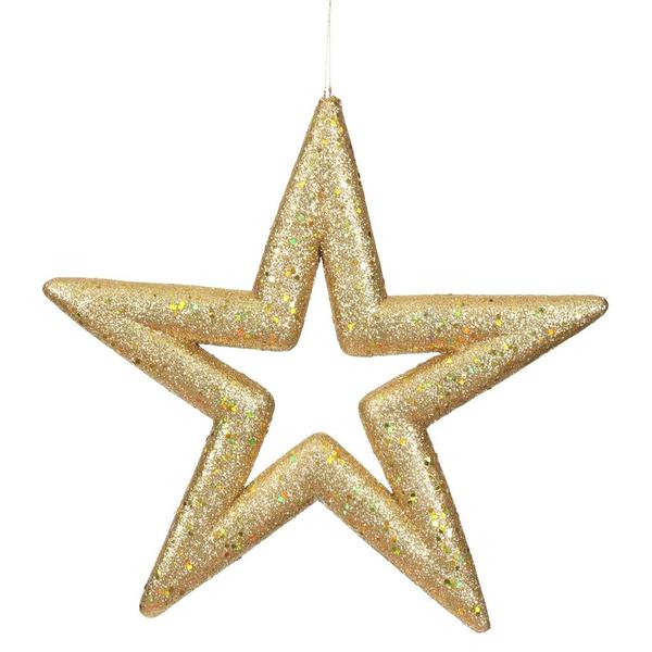 14" Gold Glitter Star Ornament