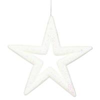 Vickerman 14" White Glitter Star Ornament