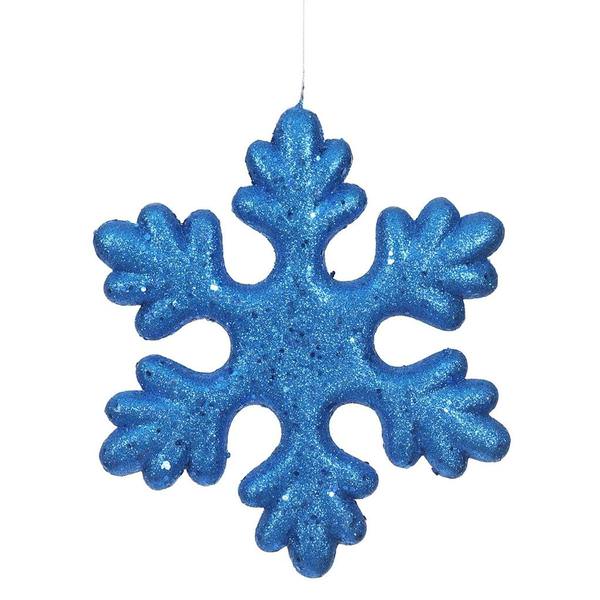 11" Blue Glitter Snowflake Outdoor Ornament