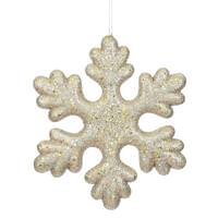 Vickerman 11" Champagne Glitter Snowflake Outdoor Ornament