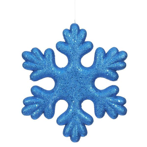 15" Blue Glitter Snowflake Outdoor Ornament