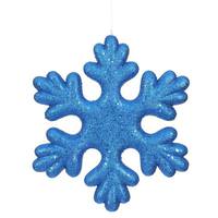 Vickerman 15" Blue Glitter Snowflake Outdoor Ornament