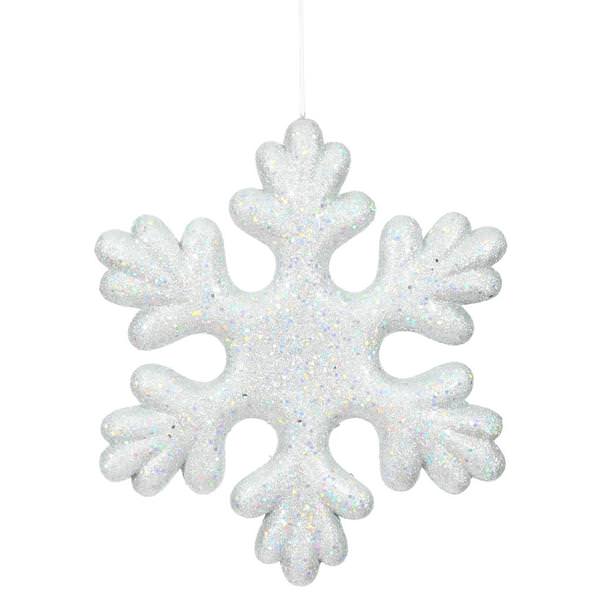 15" Silver Glitter Snowflake Outdoor Ornament