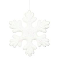 Vickerman 15" White Glitter Snowflake Outdoor Ornament