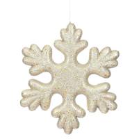 Vickerman 15" Champagne Glitter Snowflake Outdoor Ornament