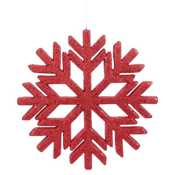 18.5" Red Glitter Snowflake Indoor/Outdoor Ornament