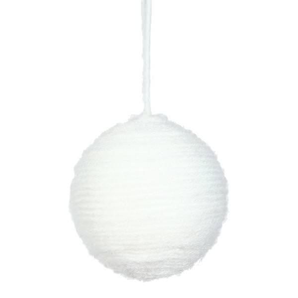 2.4" White Yarn Ball Ornament (12 pack)