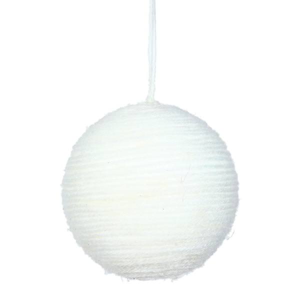 3" White Yarn Ball Ornament (12 pack)