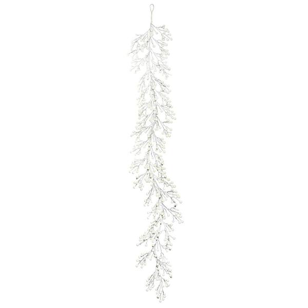 6' Artificial Outdoor White Glitter Berry Garland