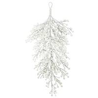 Vickerman 33" Artificial White Glitter Berry Outdoor Teardrop