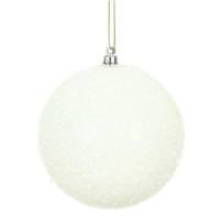 View 4" White Tinsel Ball Christmas Ornament (4 pack)