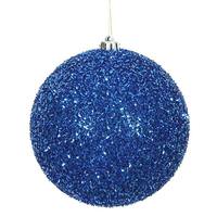 Vickerman 6" Blue Tinsel Ball Christmas Ornament (2 pack)
