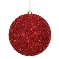 View 6" Red Tinsel Ball Christmas Ornament (2 pack)