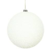 View 6" White Tinsel Ball Christmas Ornament (2 pack)