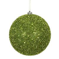 Vickerman 6" Lime Tinsel Ball Christmas Ornament (2 pack)