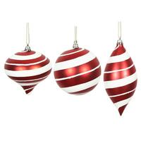 Vickerman 4" Red-White Swirl Candy Ornament (Set of 6)