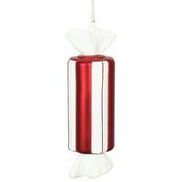 Vickerman 12" Red-White Cylinder Candy Ornament (2 Pack)