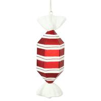 Vickerman 12" Red-White Hexagon Drop Candy Ornament (2 Pack)