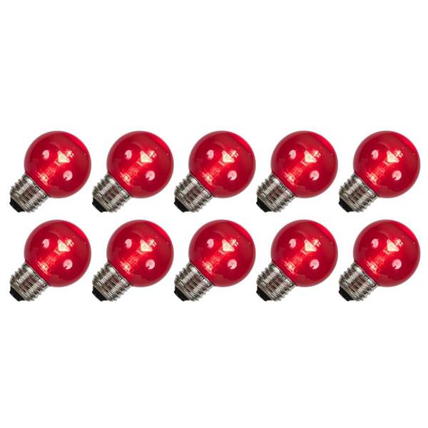 G50 Medium Screw Base Red LED (10 pack)