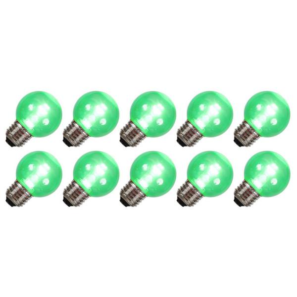 G50 Medium Screw Base Green LED (10 pack)