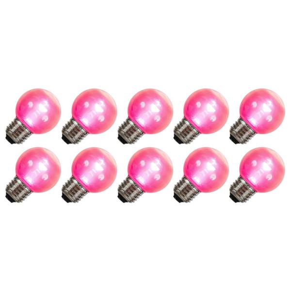 G50 Medium Screw Base Pink LED (10 pack)