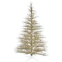 Vickerman 7.5' x 60" Champagne Stiff Needle Tree with 600 Warm White LED Lights