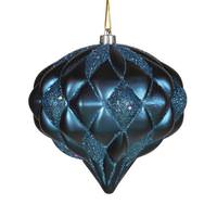 Vickerman 5.7" Sea Blue Matte Glitter Diamond Ornament