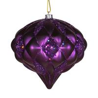 View 5.7" Purple Matte Glitter Diamond Ornament