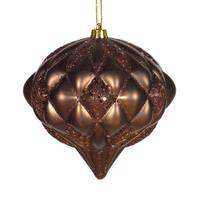 View 5.7" Chocolate Matte Glitter Diamond Ornament