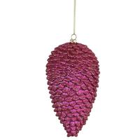 Vickerman 7" Fuchsia Matte Glitter Pinecone Ornament