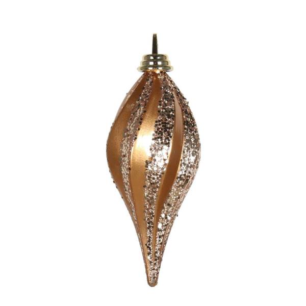 8'' Rose Gold Candy Glitter Swirl Drop Ornament