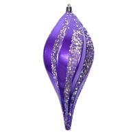 Vickerman 8'' Purple Candy Glitter Swirl Drop Ornament