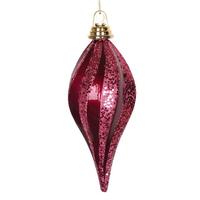 Vickerman 8'' Fuchsia Candy Glitter Swirl Drop Ornament