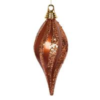 Vickerman 8'' Copper Candy Glitter Swirl Drop Ornament