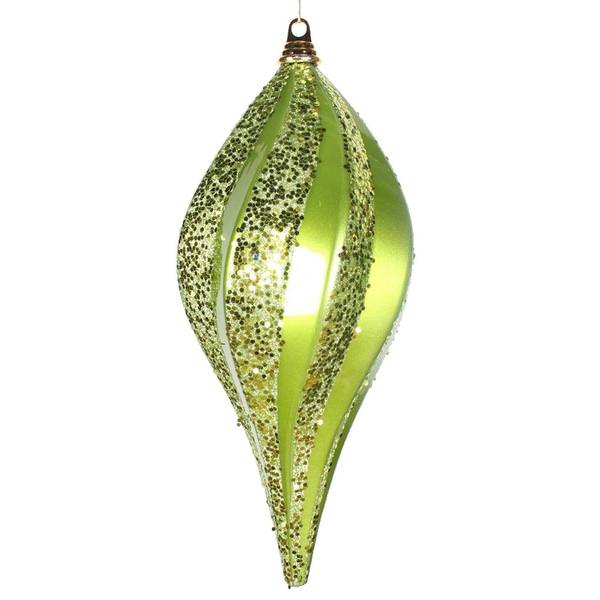 8'' Lime Candy Glitter Swirl Drop Ornament