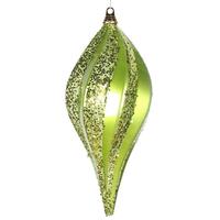 Vickerman 8'' Lime Candy Glitter Swirl Drop Ornament