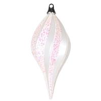 Vickerman 12'' White Candy Glitter Swirl Drop Ornament